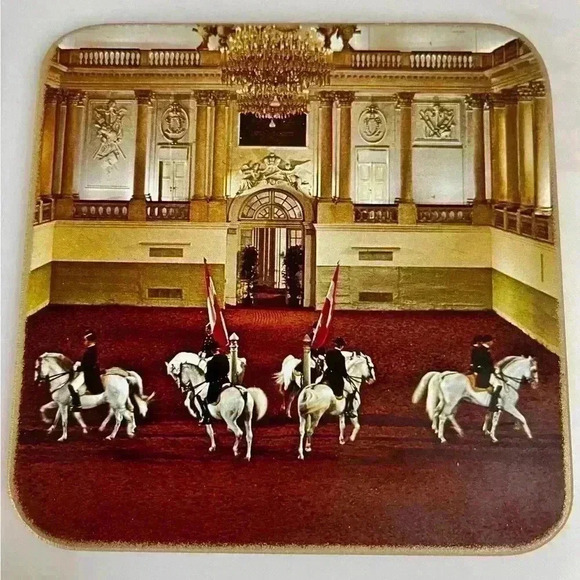 Hofreitschule wien 6 Equestrian Quadrille Coasters make in Austria Vinta… - Picture 3 of 11